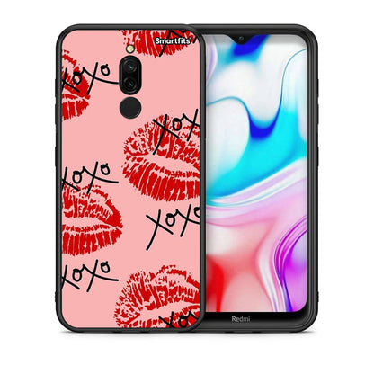 Θήκη Xiaomi Redmi 8 XOXO Lips από τη Smartfits με σχέδιο στο πίσω μέρος και μαύρο περίβλημα | Xiaomi Redmi 8 XOXO Lips case with colorful back and black bezels
