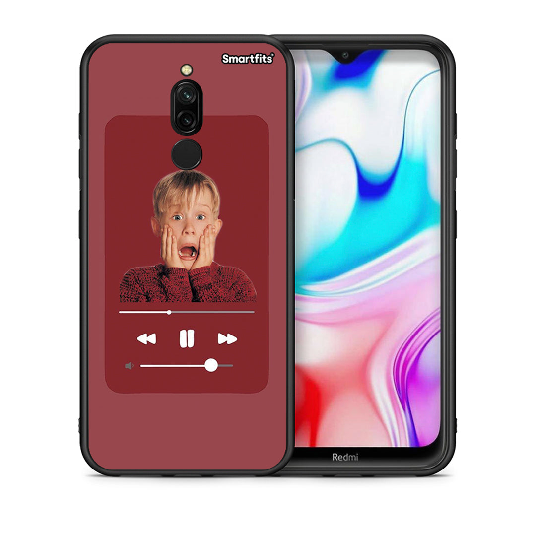 Θήκη Xiaomi Redmi 8 Xmas Alone Music από τη Smartfits με σχέδιο στο πίσω μέρος και μαύρο περίβλημα | Xiaomi Redmi 8 Xmas Alone Music case with colorful back and black bezels