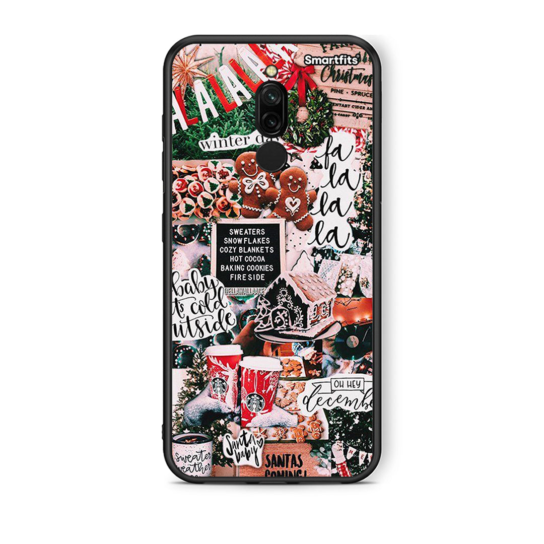 Xiaomi Redmi 8 Xmas Habbits θήκη από τη Smartfits με σχέδιο στο πίσω μέρος και μαύρο περίβλημα | Smartphone case with colorful back and black bezels by Smartfits
