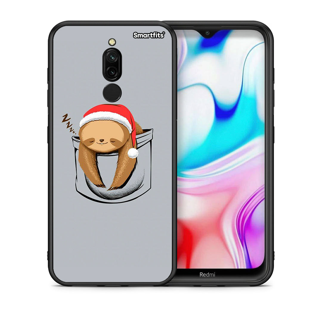 Θήκη Xiaomi Redmi 8 Xmas Zzzz από τη Smartfits με σχέδιο στο πίσω μέρος και μαύρο περίβλημα | Xiaomi Redmi 8 Xmas Zzzz case with colorful back and black bezels