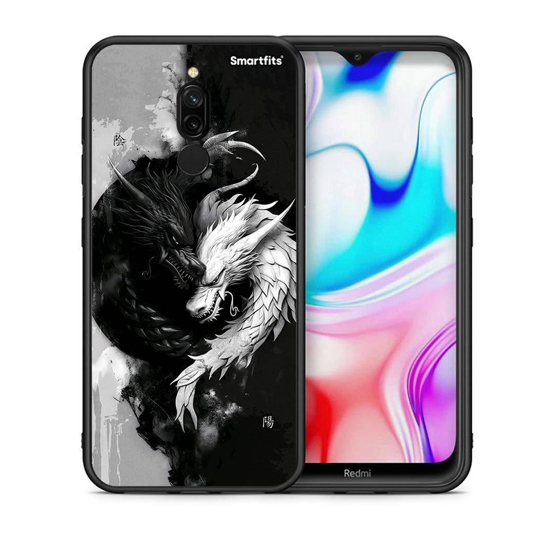 Θήκη Xiaomi Redmi 8 Yin Yang από τη Smartfits με σχέδιο στο πίσω μέρος και μαύρο περίβλημα | Xiaomi Redmi 8 Yin Yang case with colorful back and black bezels