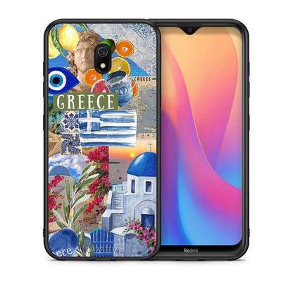 Θήκη Xiaomi Redmi 8A All Greek από τη Smartfits με σχέδιο στο πίσω μέρος και μαύρο περίβλημα | Xiaomi Redmi 8A All Greek case with colorful back and black bezels
