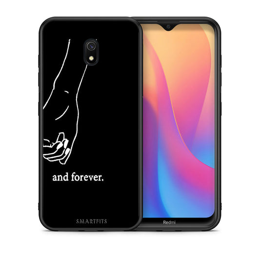 Θήκη Αγίου Βαλεντίνου Xiaomi Redmi 8A Always & Forever 2 από τη Smartfits με σχέδιο στο πίσω μέρος και μαύρο περίβλημα | Xiaomi Redmi 8A Always & Forever 2 case with colorful back and black bezels
