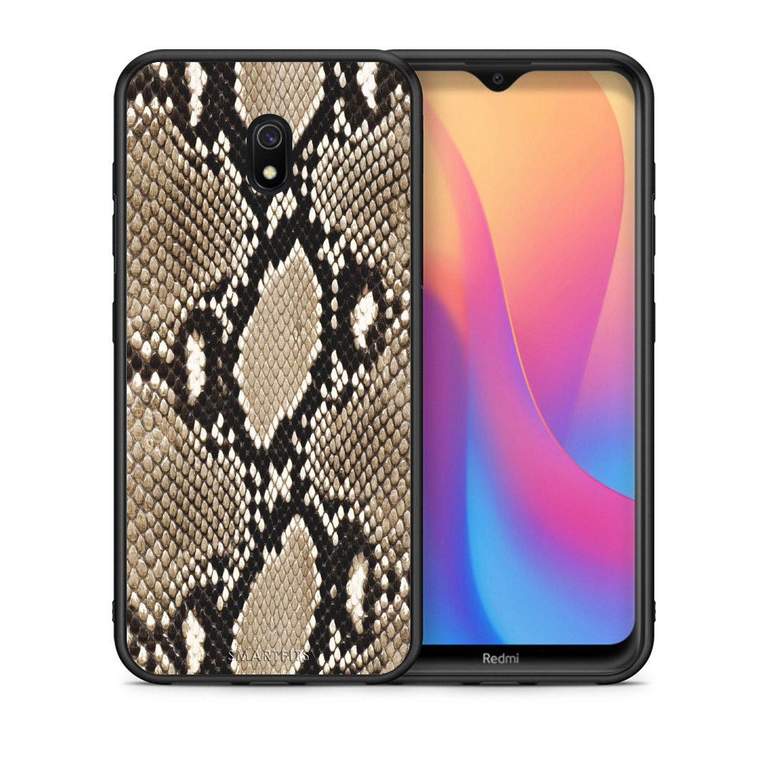 Θήκη Xiaomi Redmi 8A Fashion Snake Animal από τη Smartfits με σχέδιο στο πίσω μέρος και μαύρο περίβλημα | Xiaomi Redmi 8A Fashion Snake Animal case with colorful back and black bezels