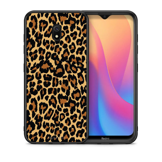 Θήκη Xiaomi Redmi 8A Leopard Animal από τη Smartfits με σχέδιο στο πίσω μέρος και μαύρο περίβλημα | Xiaomi Redmi 8A Leopard Animal case with colorful back and black bezels