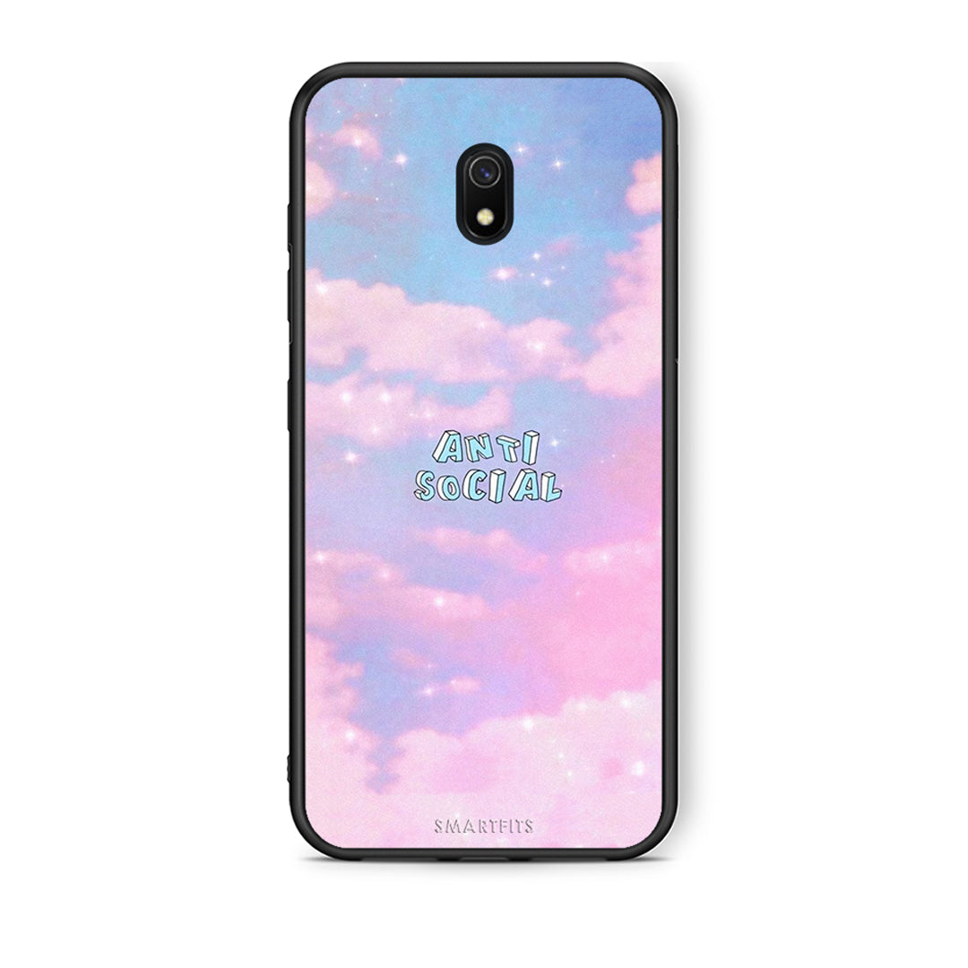 Xiaomi Redmi 8A Anti Social Θήκη Αγίου Βαλεντίνου από τη Smartfits με σχέδιο στο πίσω μέρος και μαύρο περίβλημα | Smartphone case with colorful back and black bezels by Smartfits