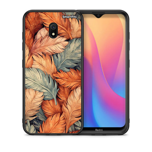 Θήκη Xiaomi Redmi 8A Autumn Leaves από τη Smartfits με σχέδιο στο πίσω μέρος και μαύρο περίβλημα | Xiaomi Redmi 8A Autumn Leaves case with colorful back and black bezels