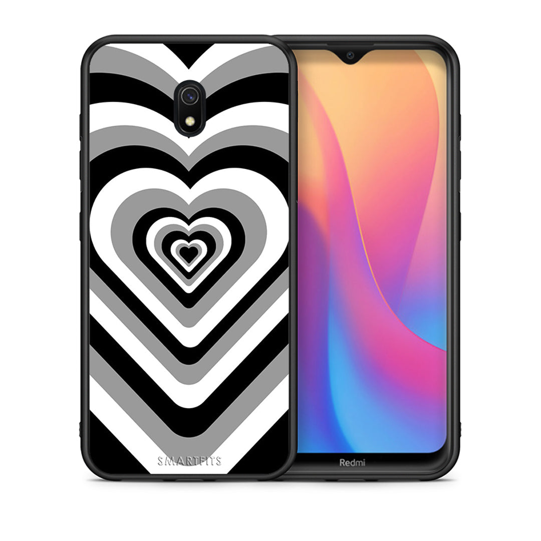 Θήκη Xiaomi Redmi 8A Black Hearts από τη Smartfits με σχέδιο στο πίσω μέρος και μαύρο περίβλημα | Xiaomi Redmi 8A Black Hearts case with colorful back and black bezels