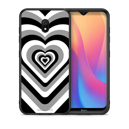 Θήκη Xiaomi Redmi 8A Black Hearts από τη Smartfits με σχέδιο στο πίσω μέρος και μαύρο περίβλημα | Xiaomi Redmi 8A Black Hearts case with colorful back and black bezels