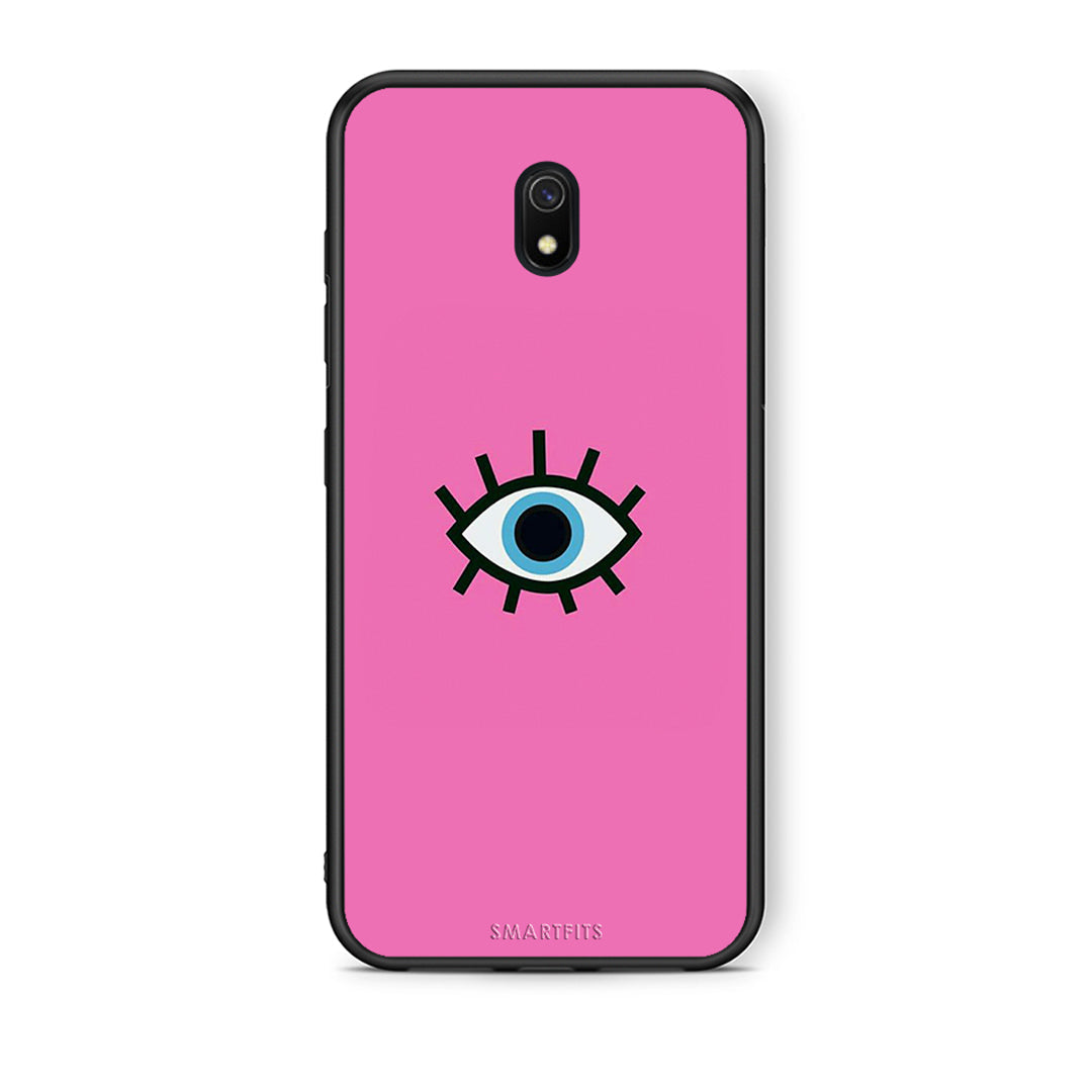 Xiaomi Redmi 8A Blue Eye Pink θήκη από τη Smartfits με σχέδιο στο πίσω μέρος και μαύρο περίβλημα | Smartphone case with colorful back and black bezels by Smartfits