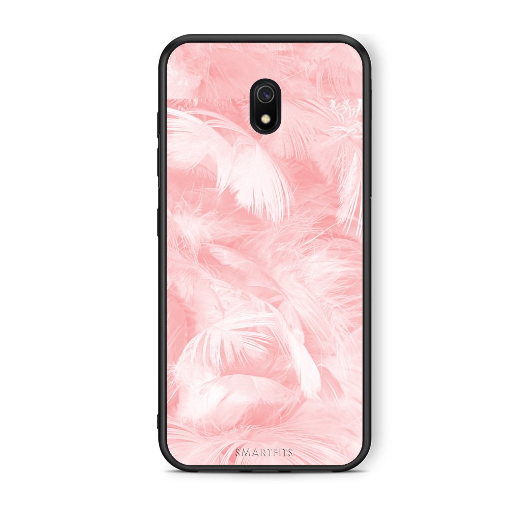 33 - Xiaomi Redmi 8A Pink Feather Boho case, cover, bumper