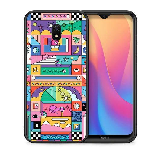 Θήκη Xiaomi Redmi 8A Bubbles Soap από τη Smartfits με σχέδιο στο πίσω μέρος και μαύρο περίβλημα | Xiaomi Redmi 8A Bubbles Soap case with colorful back and black bezels