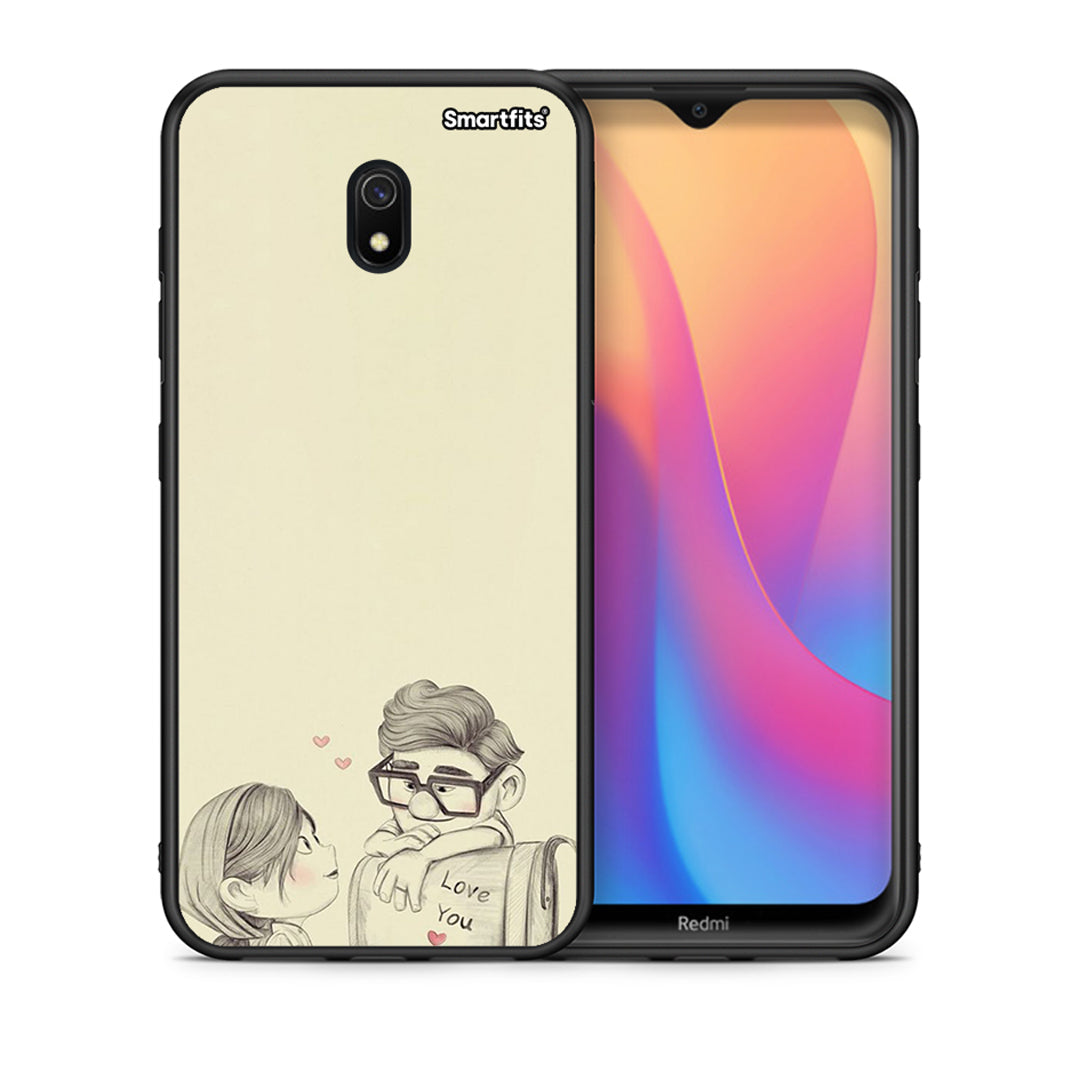 Θήκη Xiaomi Redmi 8A Carl And Ellie από τη Smartfits με σχέδιο στο πίσω μέρος και μαύρο περίβλημα | Xiaomi Redmi 8A Carl And Ellie case with colorful back and black bezels
