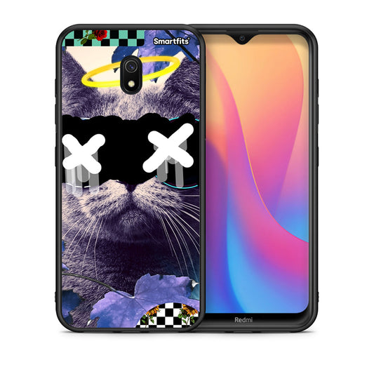 Θήκη Xiaomi Redmi 8A Cat Collage από τη Smartfits με σχέδιο στο πίσω μέρος και μαύρο περίβλημα | Xiaomi Redmi 8A Cat Collage case with colorful back and black bezels