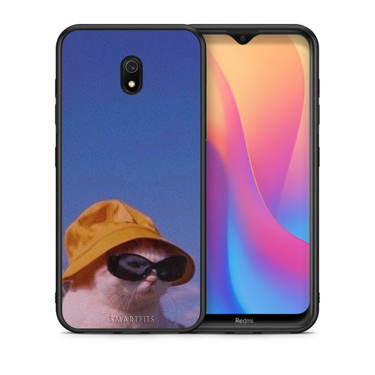Θήκη Xiaomi Redmi 8A Cat Diva από τη Smartfits με σχέδιο στο πίσω μέρος και μαύρο περίβλημα | Xiaomi Redmi 8A Cat Diva case with colorful back and black bezels