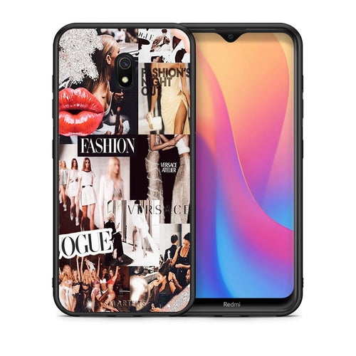 Θήκη Αγίου Βαλεντίνου Xiaomi Redmi 8A Collage Fashion από τη Smartfits με σχέδιο στο πίσω μέρος και μαύρο περίβλημα | Xiaomi Redmi 8A Collage Fashion case with colorful back and black bezels
