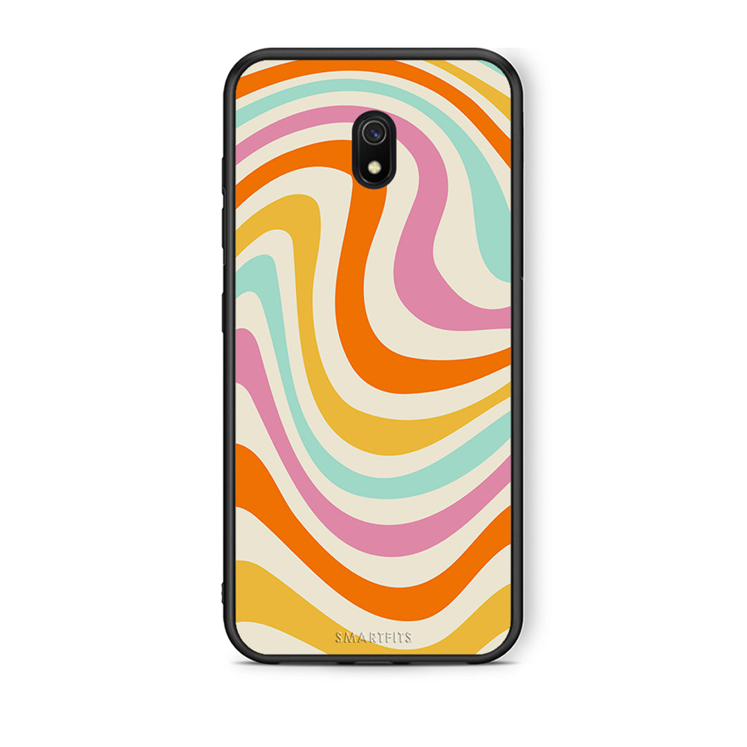 Xiaomi Redmi 8A Colourful Waves θήκη από τη Smartfits με σχέδιο στο πίσω μέρος και μαύρο περίβλημα | Smartphone case with colorful back and black bezels by Smartfits