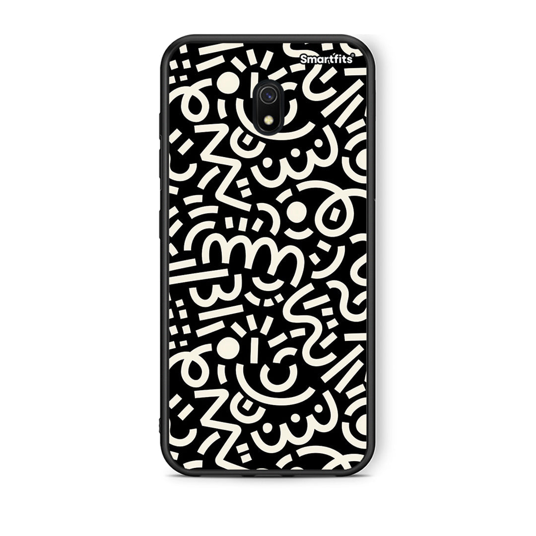 Xiaomi Redmi 8A Doodle Art Θήκη από τη Smartfits με σχέδιο στο πίσω μέρος και μαύρο περίβλημα | Smartphone case with colorful back and black bezels by Smartfits