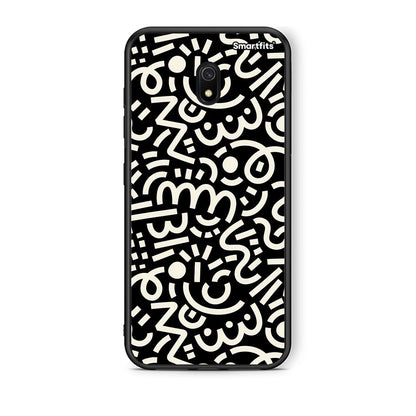Xiaomi Redmi 8A Doodle Art Θήκη από τη Smartfits με σχέδιο στο πίσω μέρος και μαύρο περίβλημα | Smartphone case with colorful back and black bezels by Smartfits