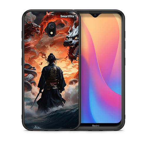 Θήκη Xiaomi Redmi 8A Dragons Fight από τη Smartfits με σχέδιο στο πίσω μέρος και μαύρο περίβλημα | Xiaomi Redmi 8A Dragons Fight case with colorful back and black bezels