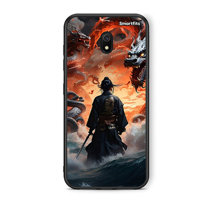 Xiaomi Redmi 8A Dragons Fight θήκη από τη Smartfits με σχέδιο στο πίσω μέρος και μαύρο περίβλημα | Smartphone case with colorful back and black bezels by Smartfits