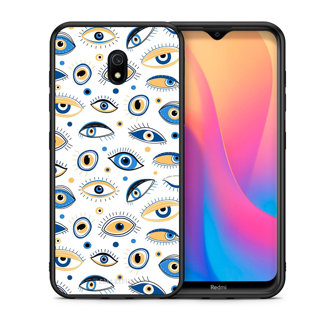Θήκη Xiaomi Redmi 8A Ftou Ftou από τη Smartfits με σχέδιο στο πίσω μέρος και μαύρο περίβλημα | Xiaomi Redmi 8A Ftou Ftou case with colorful back and black bezels