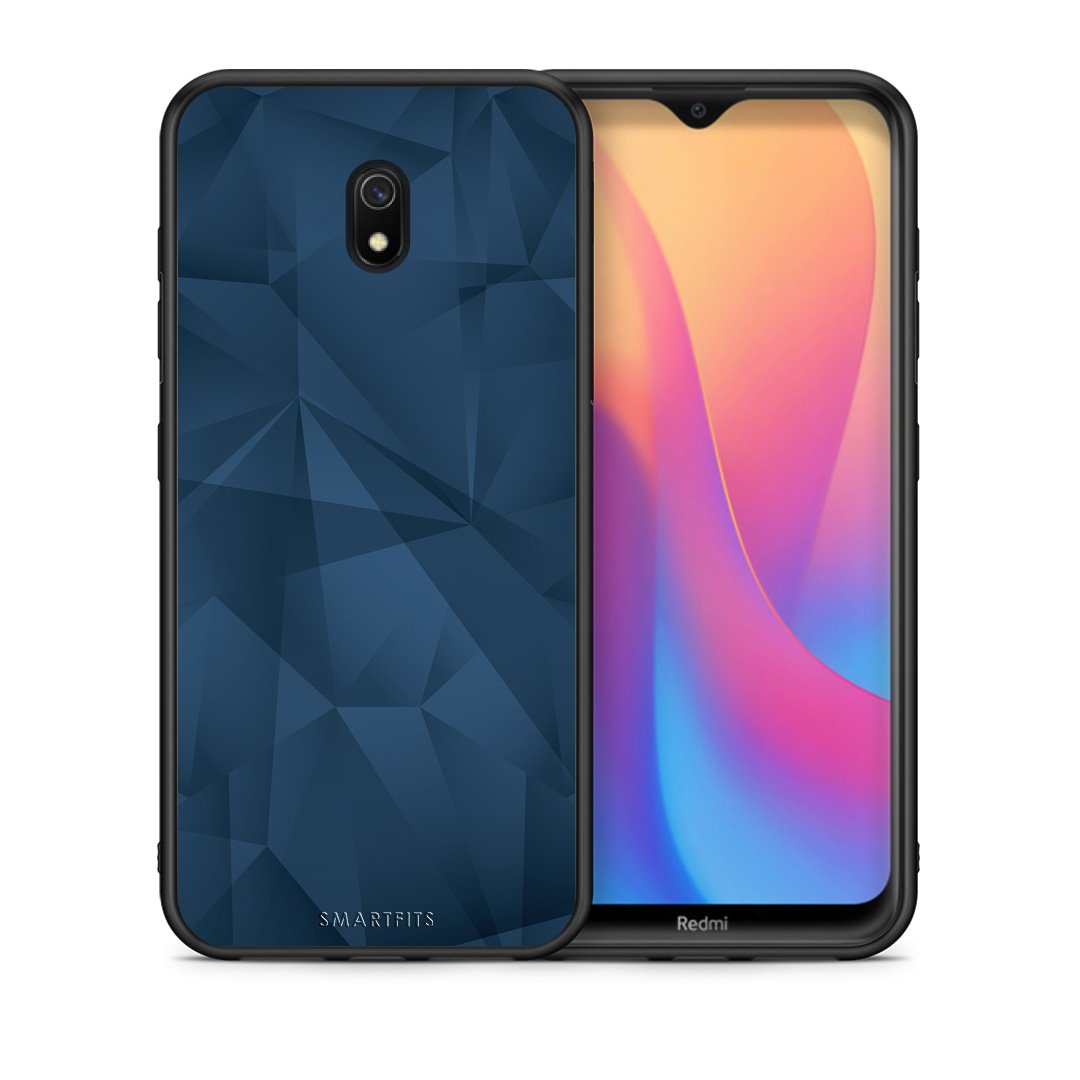 Θήκη Xiaomi Redmi 8A Blue Abstract Geometric από τη Smartfits με σχέδιο στο πίσω μέρος και μαύρο περίβλημα | Xiaomi Redmi 8A Blue Abstract Geometric case with colorful back and black bezels