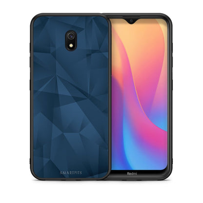 Θήκη Xiaomi Redmi 8A Blue Abstract Geometric από τη Smartfits με σχέδιο στο πίσω μέρος και μαύρο περίβλημα | Xiaomi Redmi 8A Blue Abstract Geometric case with colorful back and black bezels