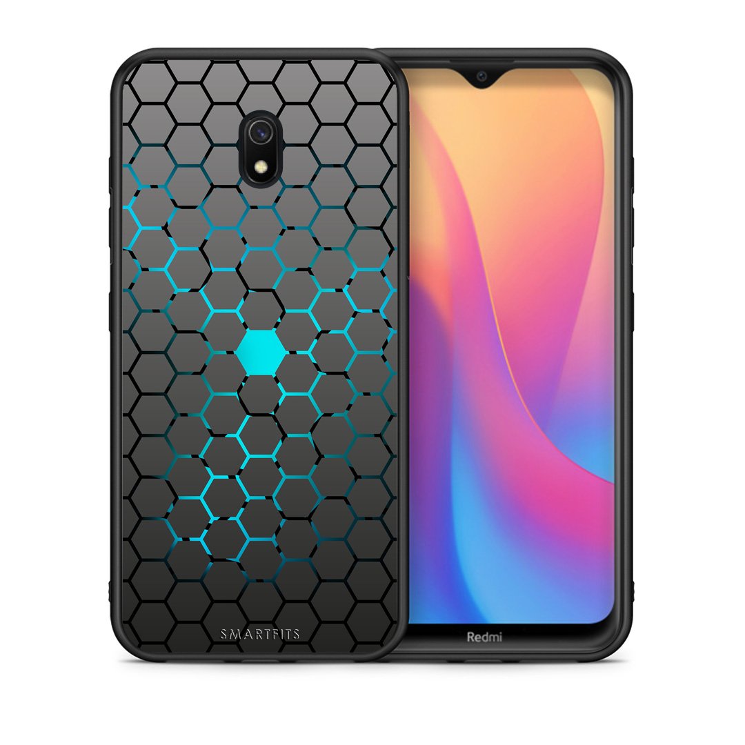 Θήκη Xiaomi Redmi 8A Hexagonal Geometric από τη Smartfits με σχέδιο στο πίσω μέρος και μαύρο περίβλημα | Xiaomi Redmi 8A Hexagonal Geometric case with colorful back and black bezels