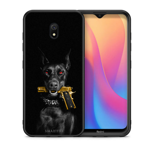 Θήκη Αγίου Βαλεντίνου Xiaomi Redmi 8A Golden Gun από τη Smartfits με σχέδιο στο πίσω μέρος και μαύρο περίβλημα | Xiaomi Redmi 8A Golden Gun case with colorful back and black bezels