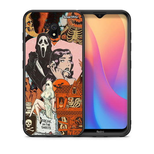 Θήκη Xiaomi Redmi 8A Halloween Collage από τη Smartfits με σχέδιο στο πίσω μέρος και μαύρο περίβλημα | Xiaomi Redmi 8A Halloween Collage case with colorful back and black bezels