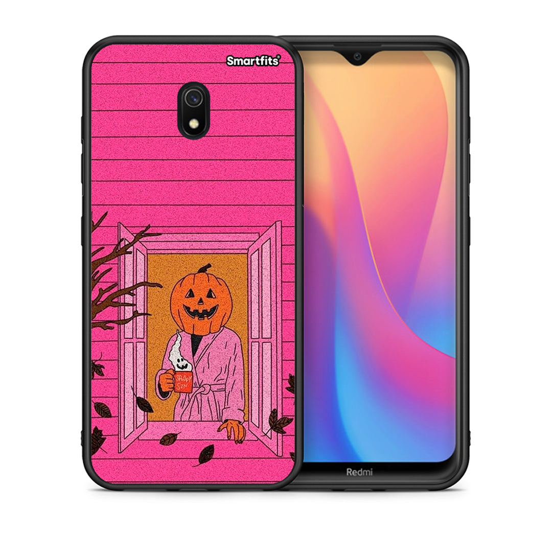 Θήκη Xiaomi Redmi 8A Halloween Pumpkin Lady από τη Smartfits με σχέδιο στο πίσω μέρος και μαύρο περίβλημα | Xiaomi Redmi 8A Halloween Pumpkin Lady case with colorful back and black bezels