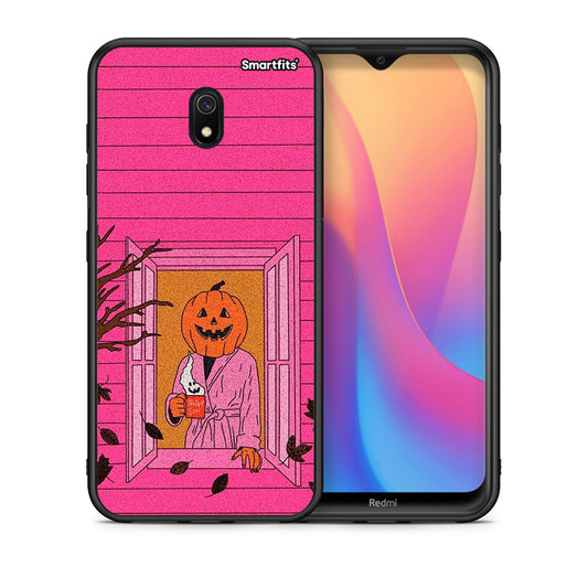 Θήκη Xiaomi Redmi 8A Halloween Pumpkin Lady από τη Smartfits με σχέδιο στο πίσω μέρος και μαύρο περίβλημα | Xiaomi Redmi 8A Halloween Pumpkin Lady case with colorful back and black bezels