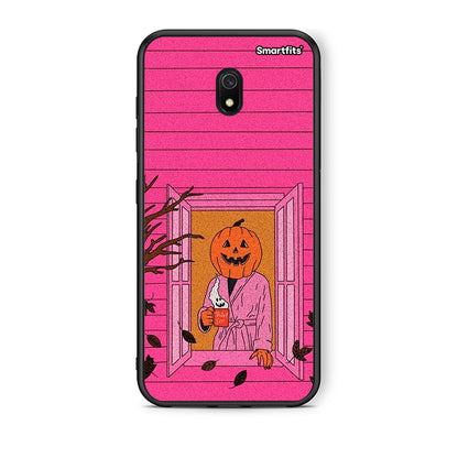 Xiaomi Redmi 8A Halloween Pumpkin Lady Θήκη από τη Smartfits με σχέδιο στο πίσω μέρος και μαύρο περίβλημα | Smartphone case with colorful back and black bezels by Smartfits