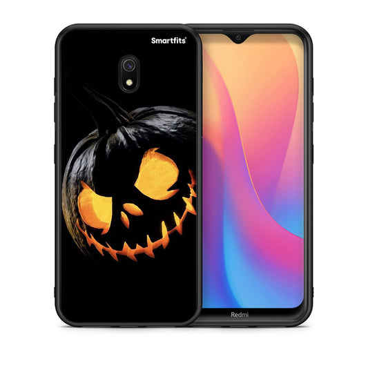 Θήκη Xiaomi Redmi 8A Halloween Scary Pumpkin από τη Smartfits με σχέδιο στο πίσω μέρος και μαύρο περίβλημα | Xiaomi Redmi 8A Halloween Scary Pumpkin case with colorful back and black bezels