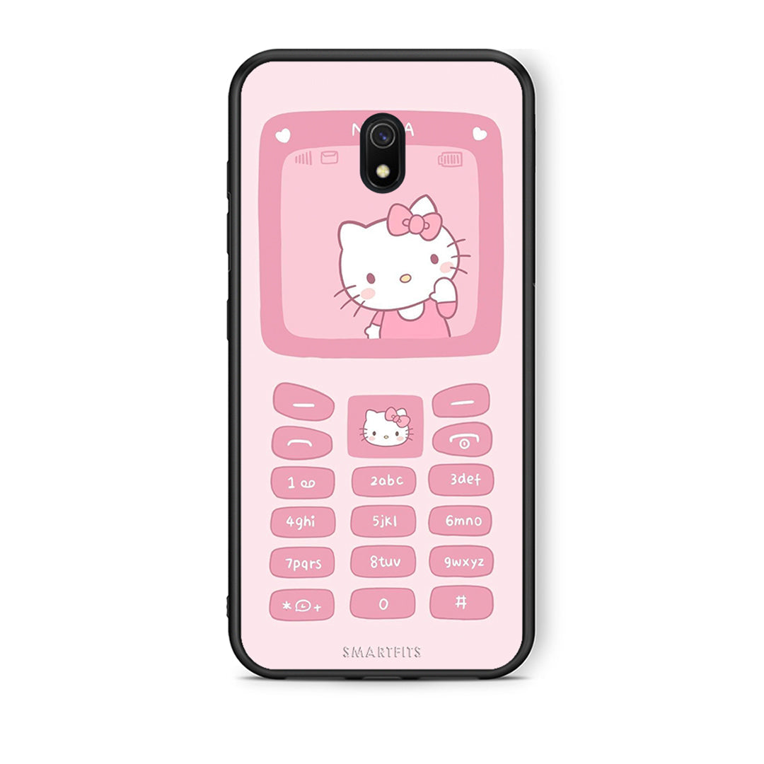 Xiaomi Redmi 8A Hello Kitten Θήκη Αγίου Βαλεντίνου από τη Smartfits με σχέδιο στο πίσω μέρος και μαύρο περίβλημα | Smartphone case with colorful back and black bezels by Smartfits