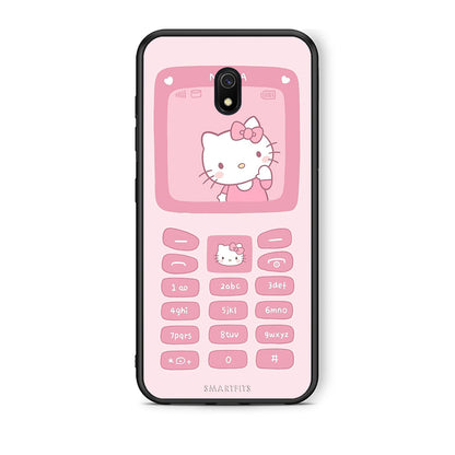 Xiaomi Redmi 8A Hello Kitten Θήκη Αγίου Βαλεντίνου από τη Smartfits με σχέδιο στο πίσω μέρος και μαύρο περίβλημα | Smartphone case with colorful back and black bezels by Smartfits