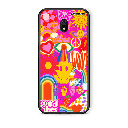 Xiaomi Redmi 8A Hippie Love θήκη από τη Smartfits με σχέδιο στο πίσω μέρος και μαύρο περίβλημα | Smartphone case with colorful back and black bezels by Smartfits