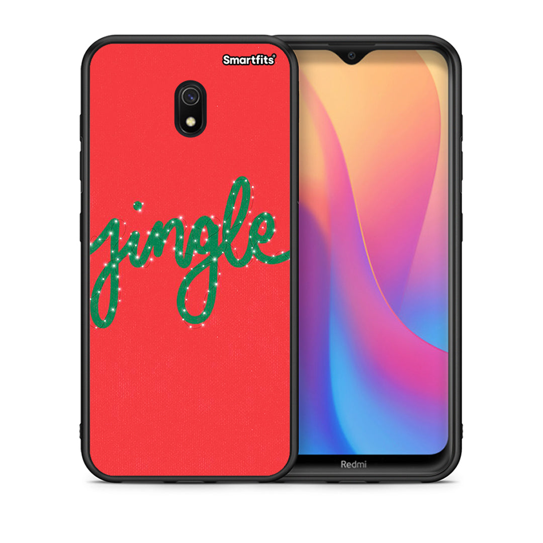 Θήκη Xiaomi Redmi 8A Jingle Xmas από τη Smartfits με σχέδιο στο πίσω μέρος και μαύρο περίβλημα | Xiaomi Redmi 8A Jingle Xmas case with colorful back and black bezels