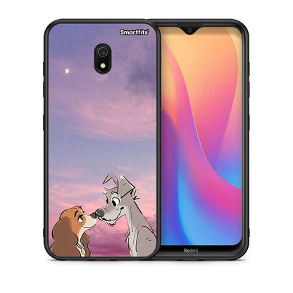 Θήκη Xiaomi Redmi 8A Lady And Tramp από τη Smartfits με σχέδιο στο πίσω μέρος και μαύρο περίβλημα | Xiaomi Redmi 8A Lady And Tramp case with colorful back and black bezels