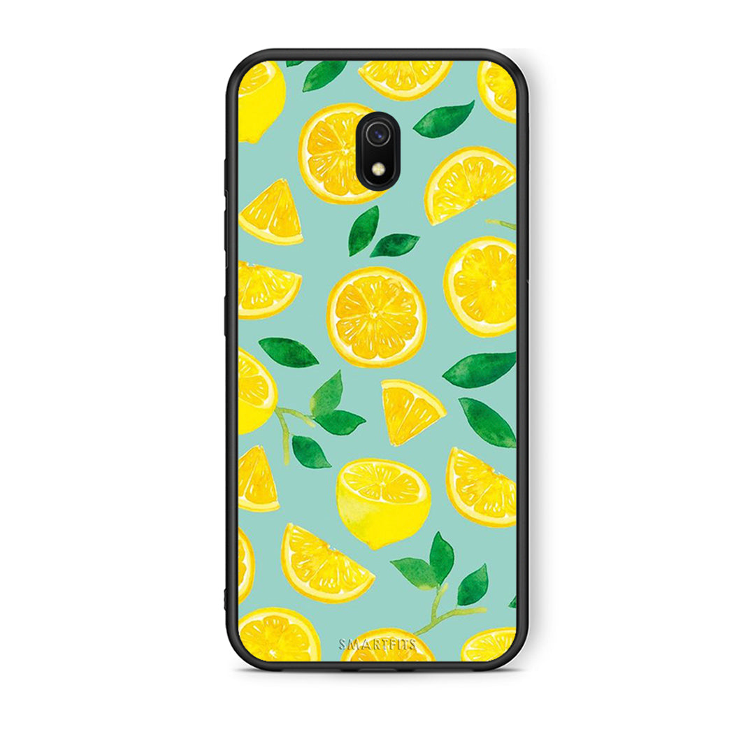 Xiaomi Redmi 8A Lemons θήκη από τη Smartfits με σχέδιο στο πίσω μέρος και μαύρο περίβλημα | Smartphone case with colorful back and black bezels by Smartfits