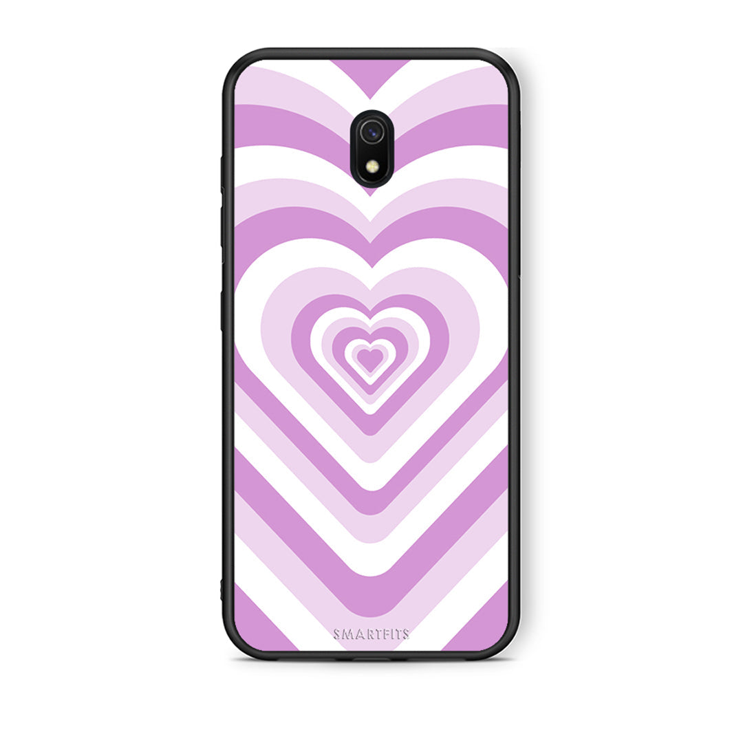 Xiaomi Redmi 8A Lilac Hearts θήκη από τη Smartfits με σχέδιο στο πίσω μέρος και μαύρο περίβλημα | Smartphone case with colorful back and black bezels by Smartfits