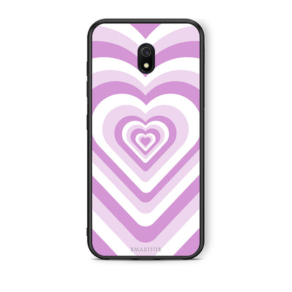 Xiaomi Redmi 8A Lilac Hearts θήκη από τη Smartfits με σχέδιο στο πίσω μέρος και μαύρο περίβλημα | Smartphone case with colorful back and black bezels by Smartfits