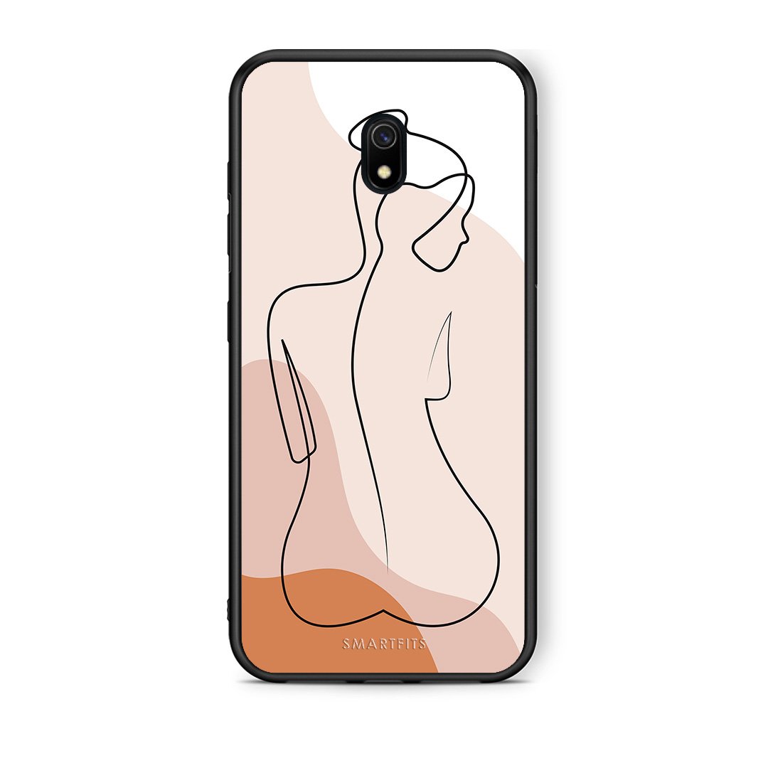 Xiaomi Redmi 8A LineArt Woman θήκη από τη Smartfits με σχέδιο στο πίσω μέρος και μαύρο περίβλημα | Smartphone case with colorful back and black bezels by Smartfits