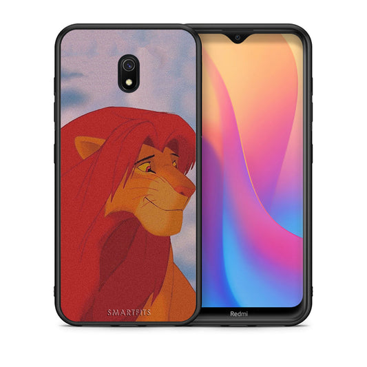 Θήκη Αγίου Βαλεντίνου Xiaomi Redmi 8A Lion Love 1 από τη Smartfits με σχέδιο στο πίσω μέρος και μαύρο περίβλημα | Xiaomi Redmi 8A Lion Love 1 case with colorful back and black bezels