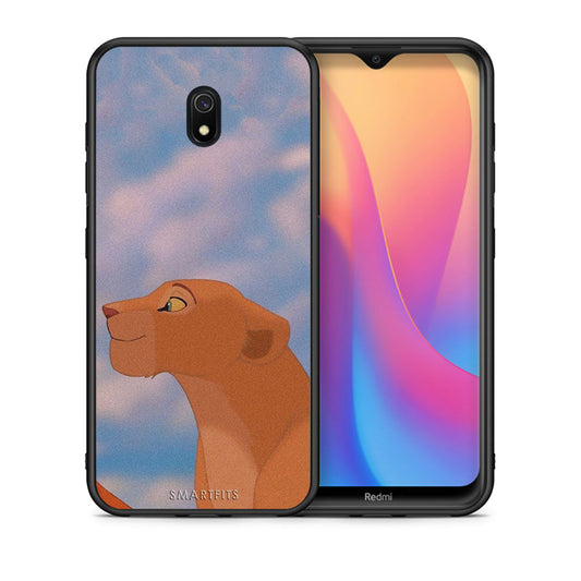 Θήκη Αγίου Βαλεντίνου Xiaomi Redmi 8A Lion Love 2 από τη Smartfits με σχέδιο στο πίσω μέρος και μαύρο περίβλημα | Xiaomi Redmi 8A Lion Love 2 case with colorful back and black bezels