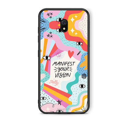 Xiaomi Redmi 8A Manifest Your Vision θήκη από τη Smartfits με σχέδιο στο πίσω μέρος και μαύρο περίβλημα | Smartphone case with colorful back and black bezels by Smartfits