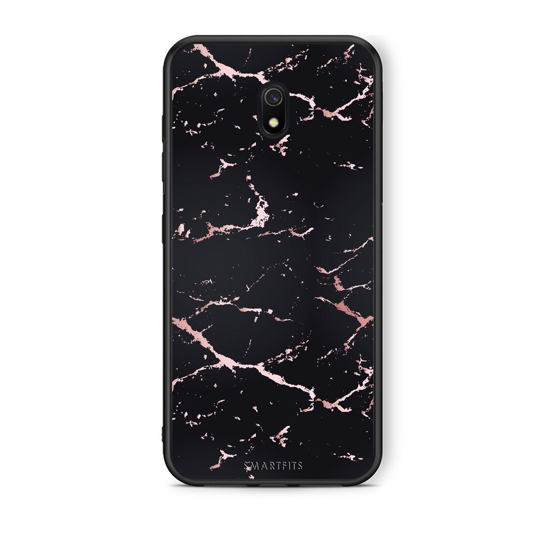 4 - Xiaomi Redmi 8A Black Rosegold Marble case, cover, bumper
