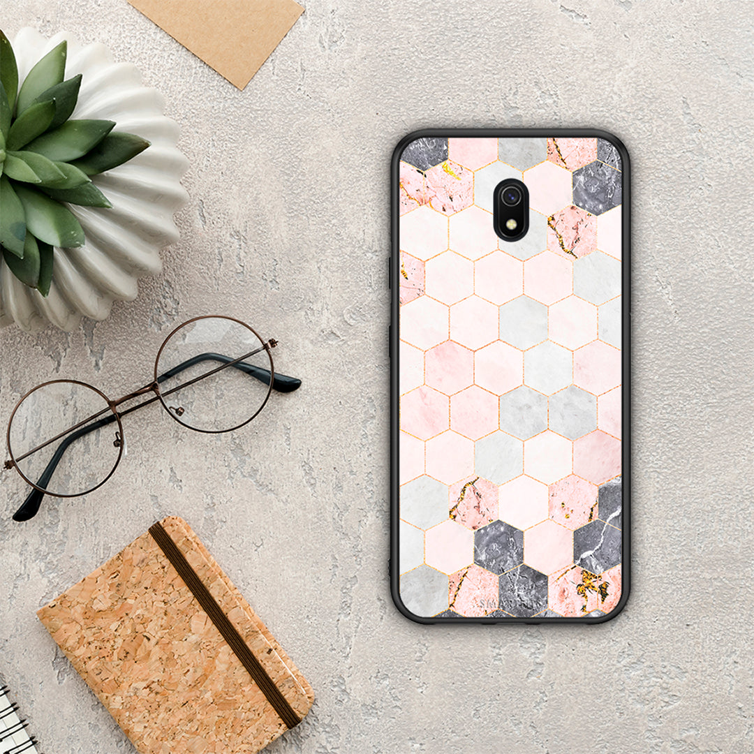 Marble Hexagon Pink - Xiaomi Redmi 8A θήκη