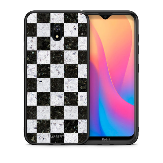 Θήκη Xiaomi Redmi 8A Square Geometric Marble από τη Smartfits με σχέδιο στο πίσω μέρος και μαύρο περίβλημα | Xiaomi Redmi 8A Square Geometric Marble case with colorful back and black bezels